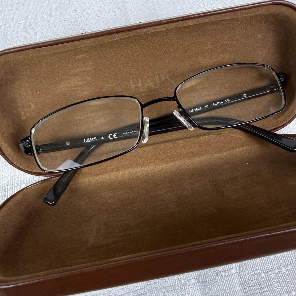 Chaps Ralph Lauren CP 2039 107 Eyeglass 53-16-140 Black Metal Frames +Case